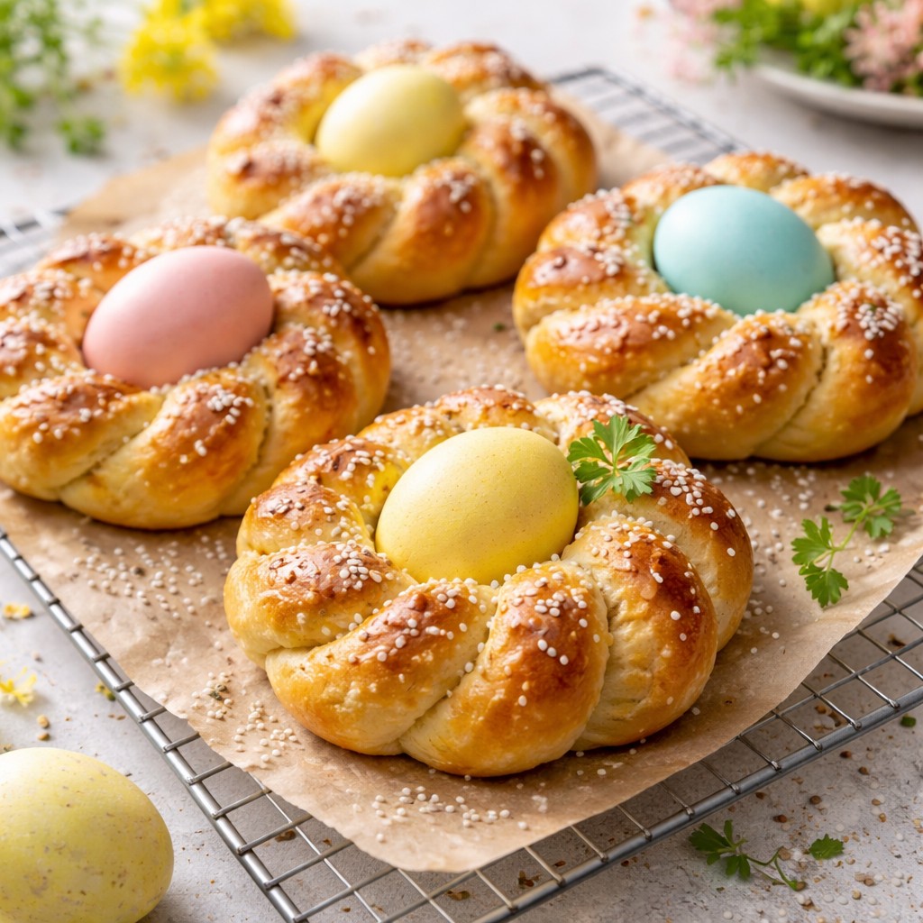 Påskebrød med kardemomme – Sæson opskrift til 2 personer (95 min)